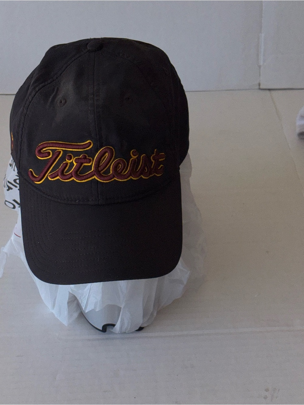 Titleist Kids Black Cap with Gold and Red Script